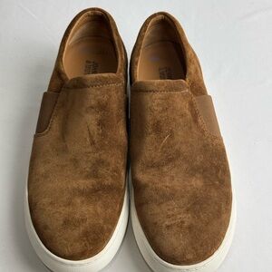 JOHNSTON & MURPHY SUEDE SLIP ON BANKS MEN'S SHOE SIZE 10 M BROWN